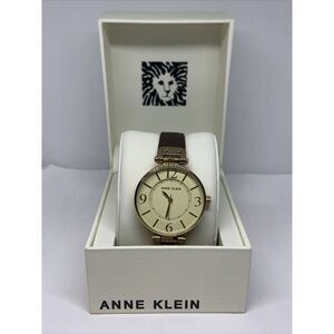 Anne Klein 10/9168 Women's Black Leather Band Analog Dial Quartz Watch WAT169